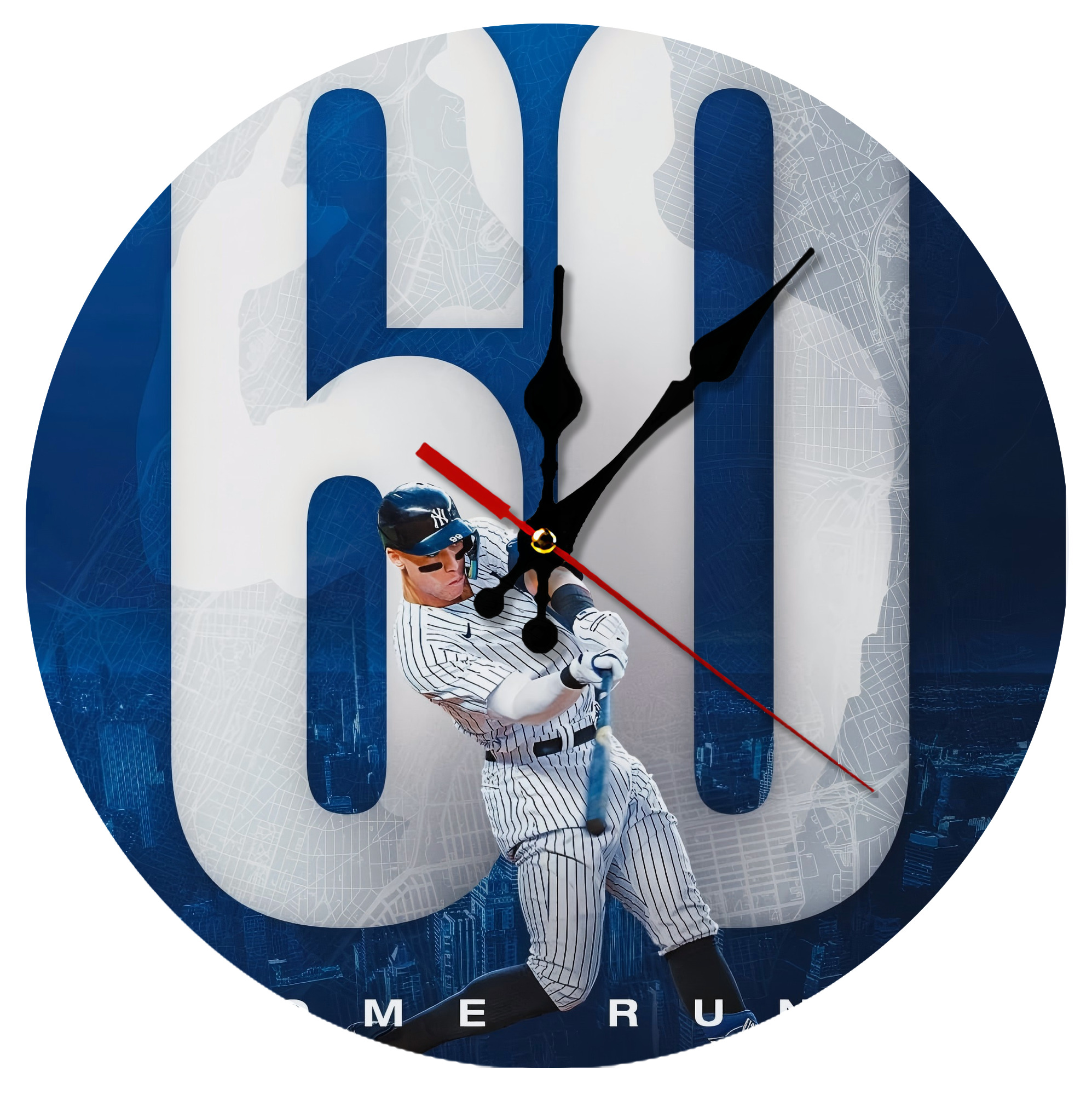 Aaron Judge 60 Home Runs 2 Silent Round Wall Clock – Modern & Stylish DIY Design, Durable Wood Construction, Easy To Install – Perfect For Office, Bedroom, Living Room, And More